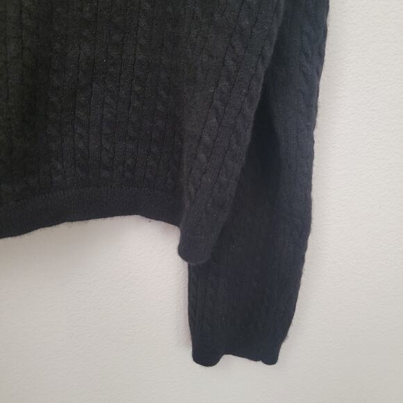 Reformation Sz XL Crop Cardigan Cable Knit Button Front Cashmere Cozy Academia - Picture 9 of 16